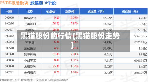 黑猫股份的行情(黑猫股份走势)