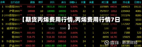 【期货丙烯费用行情,丙烯费用行情7日】-第3张图片