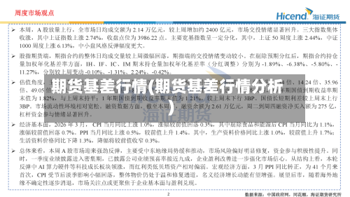 期货基差行情(期货基差行情分析)