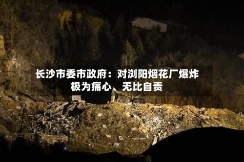 长沙市委市政府：对浏阳烟花厂爆炸极为痛心、无比自责