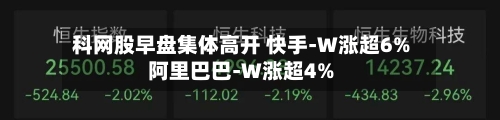 科网股早盘集体高开 快手-W涨超6%阿里巴巴-W涨超4%