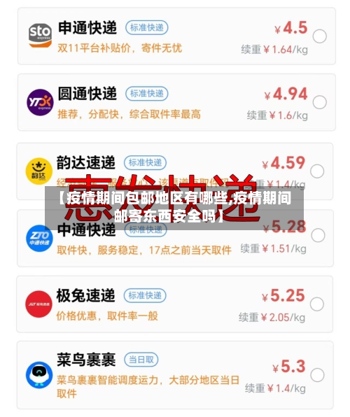 【疫情期间包邮地区有哪些,疫情期间邮寄东西安全吗】