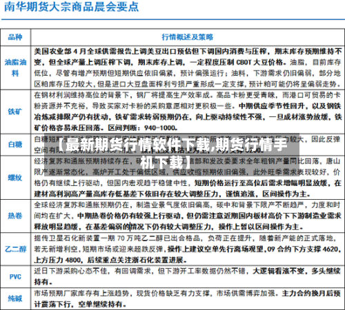 【最新期货行情软件下载,期货行情手机下载】