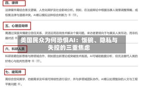 美国民众为何恐惧AI：饭碗	、隐私与失控的三重焦虑-第2张图片