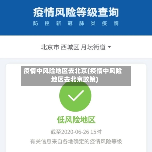 疫情中风险地区去北京(疫情中风险地区去北京政策)
