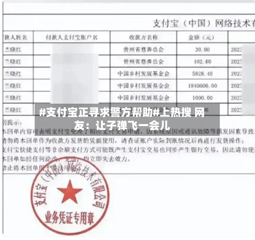 #支付宝正寻求警方帮助#上热搜 网友：让子弹飞一会儿-第2张图片