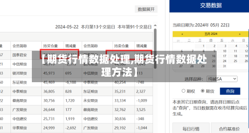 【期货行情数据处理,期货行情数据处理方法】