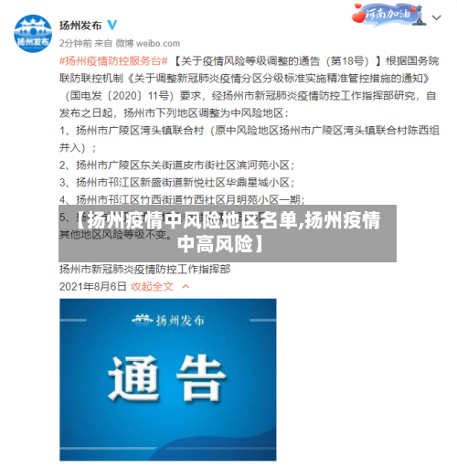 【扬州疫情中风险地区名单,扬州疫情中高风险】