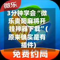 3分钟学会“微乐贵阳麻将开挂神器下载”(原来确实是有插件)-第2张图片