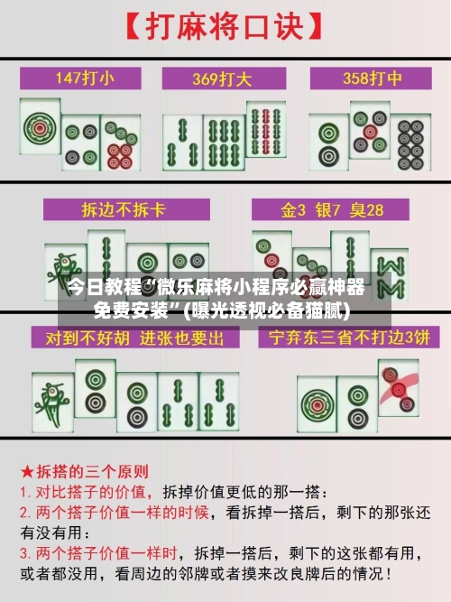 今日教程“微乐麻将小程序必赢神器免费安装”(曝光透视必备猫腻)