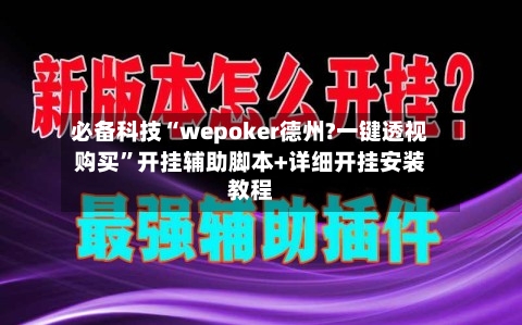 必备科技“wepoker德州?一键透视购买”开挂辅助脚本+详细开挂安装教程