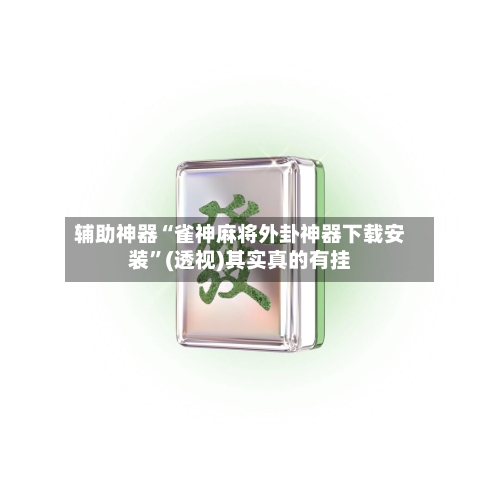 辅助神器“雀神麻将外卦神器下载安装”(透视)其实真的有挂-第3张图片