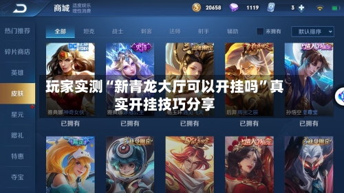 玩家实测“新青龙大厅可以开挂吗”真实开挂技巧分享