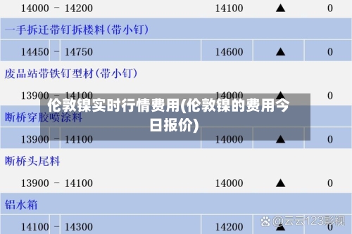 伦敦镍实时行情费用(伦敦镍的费用今日报价)