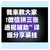 我来教大家!微信拼三张透视辅助	”详细分享装挂步骤-第2张图片