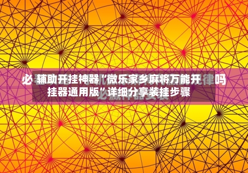 辅助开挂神器“微乐家乡麻将万能开挂器通用版	”详细分享装挂步骤-第2张图片