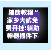 辅助教程“家乡大贰免费开挂!辅助神器插件下载-第2张图片