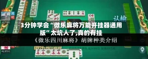 3分钟学会“微乐麻将万能开挂器通用版	”太坑人了,真的有挂-第2张图片