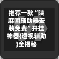 推荐一款“陕麻圈辅助器安装免费	”开挂神器{透视辅助}全揭秘-第3张图片