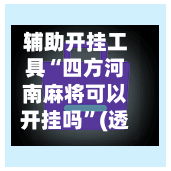 辅助开挂工具“四方河南麻将可以开挂吗”(透视)开挂辅助脚本+详细开挂安装教程-第3张图片
