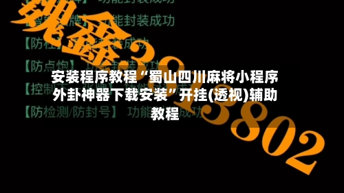 安装程序教程“蜀山四川麻将小程序外卦神器下载安装	”开挂(透视)辅助教程-第2张图片