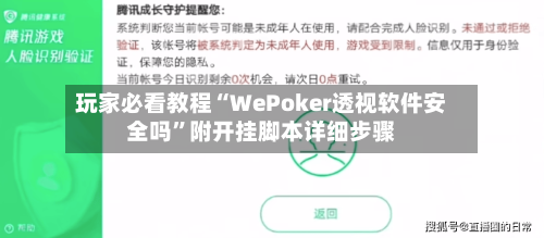 玩家必看教程“WePoker透视软件安全吗”附开挂脚本详细步骤-第2张图片