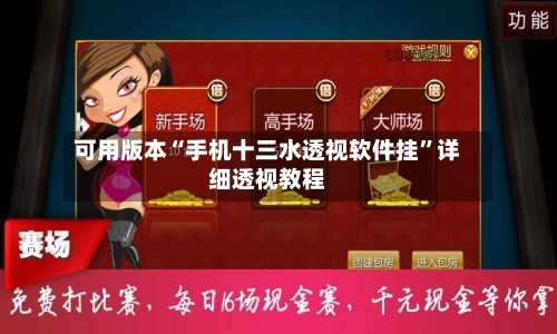 可用版本“手机十三水透视软件挂	”详细透视教程-第2张图片
