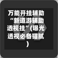 万能开挂辅助“新道游辅助透视挂”(曝光透视必备猫腻)-第2张图片