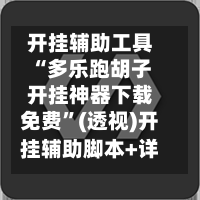 开挂辅助工具“多乐跑胡子开挂神器下载免费”(透视)开挂辅助脚本+详细开挂安装教程