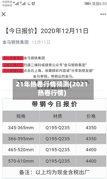 21年热卷行情预测(2021热卷行情)-第2张图片