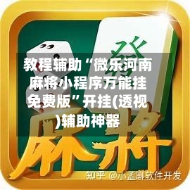 教程辅助“微乐河南麻将小程序万能挂免费版”开挂(透视)辅助神器-第3张图片