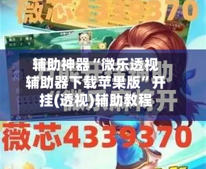 辅助神器“微乐透视辅助器下载苹果版”开挂(透视)辅助教程-第3张图片