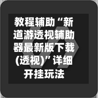 教程辅助“新道游透视辅助器最新版下载(透视)”详细开挂玩法-第2张图片