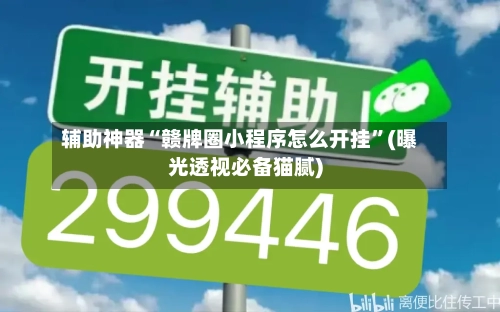 辅助神器“赣牌圈小程序怎么开挂”(曝光透视必备猫腻)