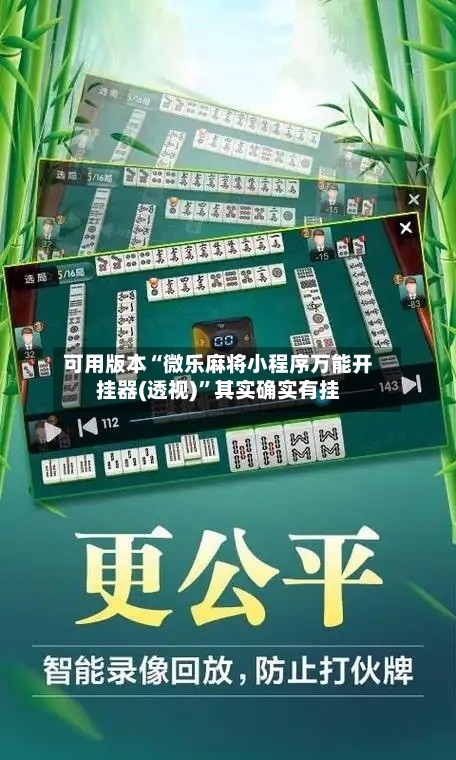 可用版本“微乐麻将小程序万能开挂器(透视)”其实确实有挂-第2张图片