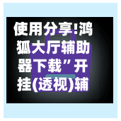 使用分享!鸿狐大厅辅助器下载	”开挂(透视)辅助教程-第2张图片