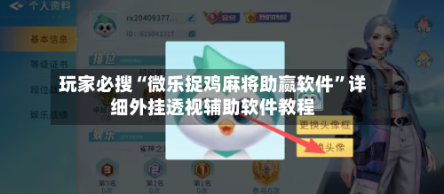 玩家必搜“微乐捉鸡麻将助赢软件”详细外挂透视辅助软件教程-第3张图片