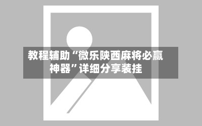 教程辅助“微乐陕西麻将必赢神器”详细分享装挂-第2张图片