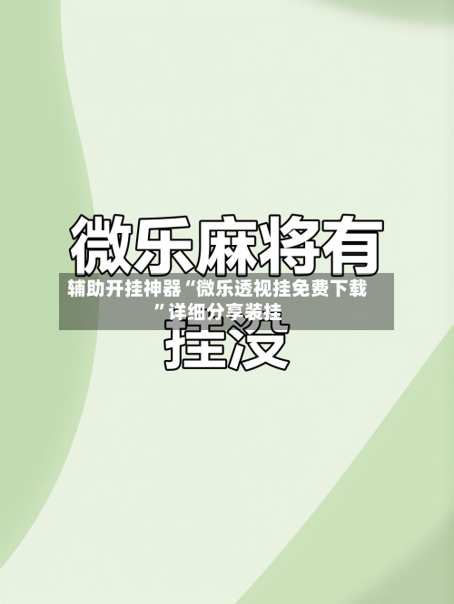 辅助开挂神器“微乐透视挂免费下载”详细分享装挂