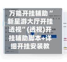 万能开挂辅助“新星游大厅开挂透视”(透视)开挂辅助脚本+详细开挂安装教程-第2张图片