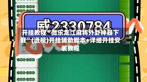 开挂教程“微乐龙江麻将外卦神器下载”(透视)开挂辅助脚本+详细开挂安装教程-第2张图片
