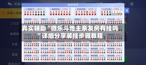 真实辅助“微乐斗地主亲友房有挂吗	”详细分享装挂步骤教程-第2张图片