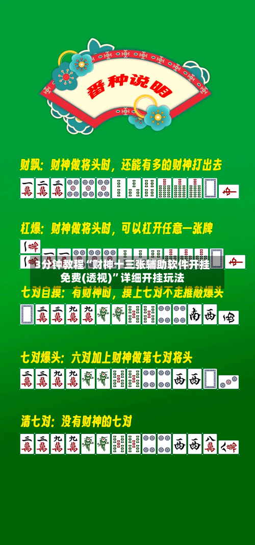 3分钟教程“财神十三张辅助软件开挂免费(透视)”详细开挂玩法-第3张图片