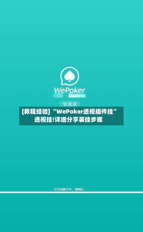 [教程经验] “WePoker透视插件挂”透视挂!详细分享装挂步骤-第2张图片