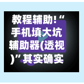教程辅助!“手机填大坑辅助器(透视)”其实确实有挂-第2张图片