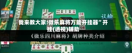 我来教大家!微乐麻将万能开挂器”开挂(透视)辅助-第3张图片