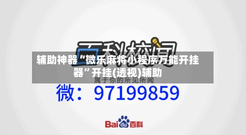 辅助神器“微乐麻将小程序万能开挂器”开挂(透视)辅助-第2张图片