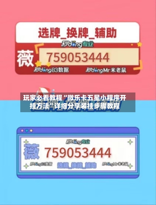 玩家必看教程“微乐卡五星小程序开挂方法”详细分享装挂步骤教程-第2张图片