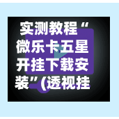 实测教程“微乐卡五星开挂下载安装”(透视挂)详细用法教程-第2张图片