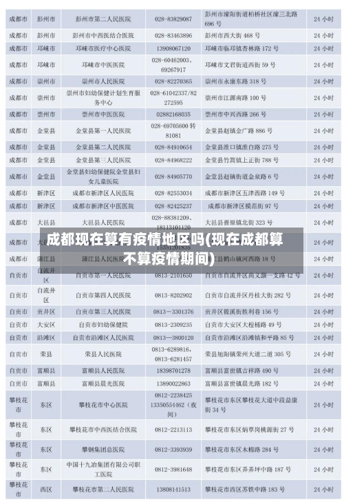 成都现在算有疫情地区吗(现在成都算不算疫情期间)